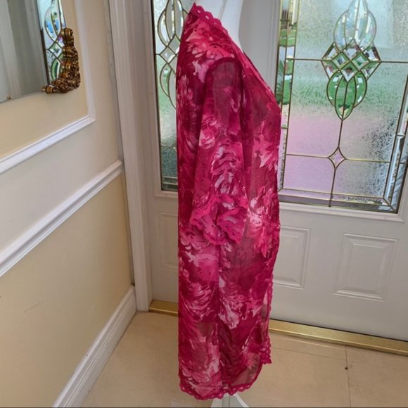 LulaRoe Pink Floral Sheer Duster Kimono Cardigan. Size Small. In‎ Good Condition - Picture 5 of 16